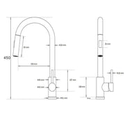 Brushed Nickel 2-Mode Pull-Out Kitchen Mixer Tap