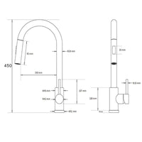 Brushed Nickel 2-Mode Pull-Out Kitchen Mixer Tap