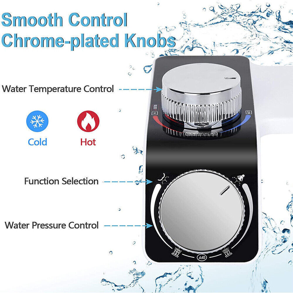 Non-Electric Dual-Nozzle Bidet Attachment – Hot & Cold Inlets
