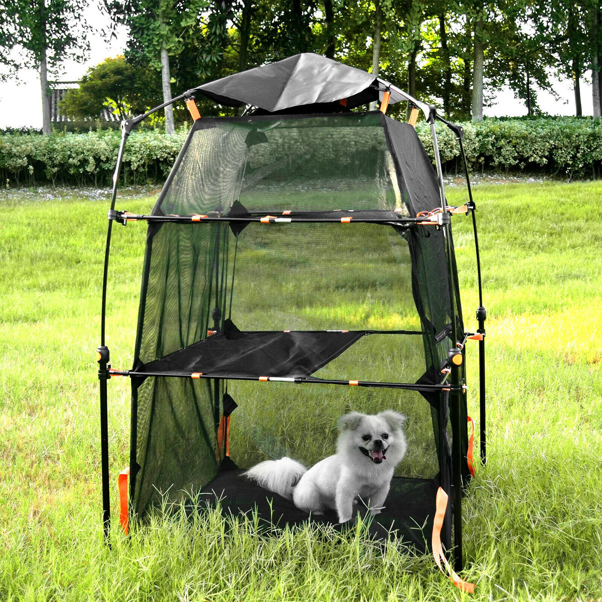3-Tier Foldable Mesh Cat Tent Tower with Carry Bag