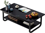 Modern Black Marble-Style Coffee Table