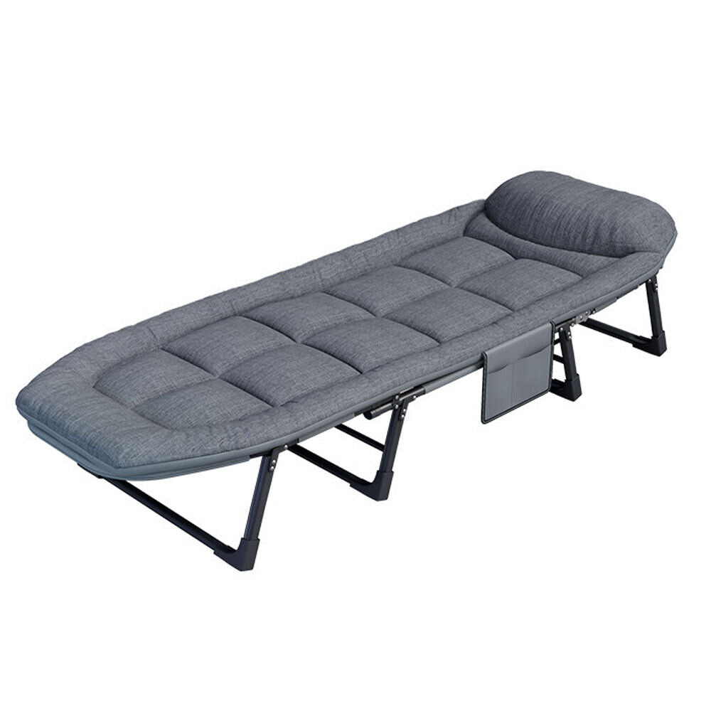 5-Position Folding Camping Lounger with Mattress – Up to 181 kg