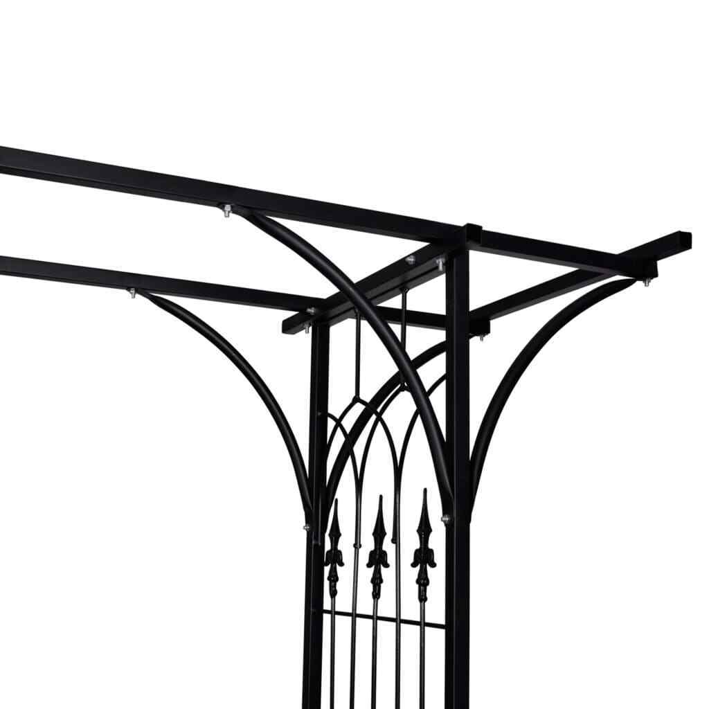 Black Iron Garden Arch for Climbing Plants – 200 × 52 × 204 cm
