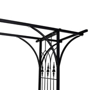 Black Iron Garden Arch for Climbing Plants – 200 × 52 × 204 cm