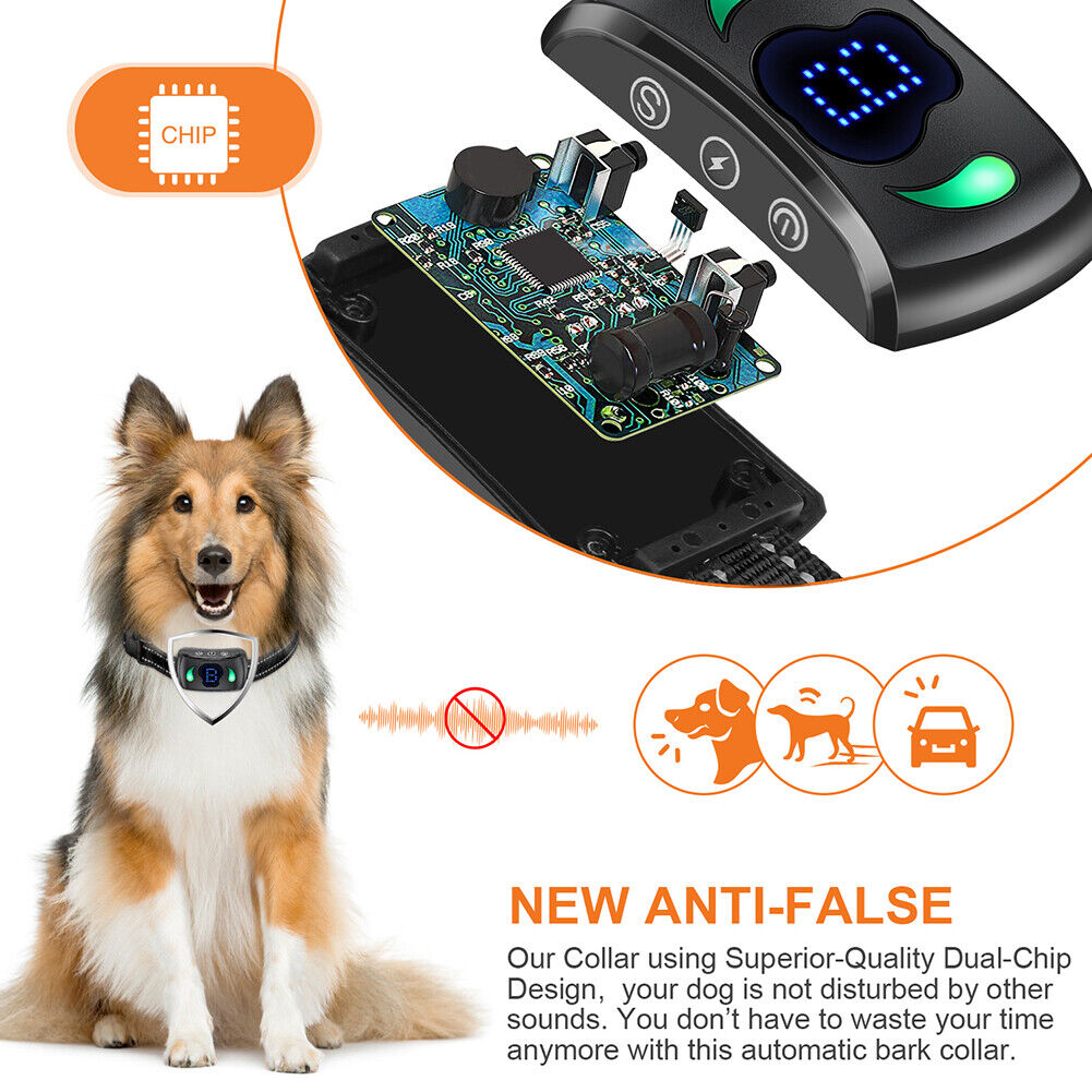 Anti-Bark Electric Shock Pet Dog Training E-Collar Obedience Remote Control AU