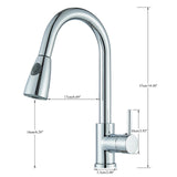 Chrome WELS Kitchen Mixer Tap 360° Pull Out 2-Mode Spray Laundry Sink Faucet