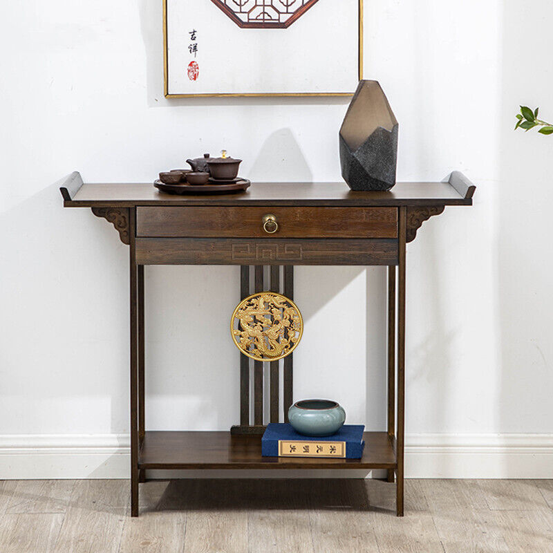Slim Entryway Console Table with Drawer & Shelf