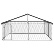 3 × 3 m Galvanised-Steel Dog Kennel Run with Roof
