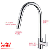 Chrome 2-Mode Pull-Out Kitchen & Laundry Mixer Tap