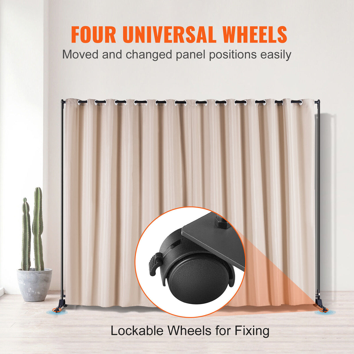 301 × 240 cm Rolling Curtain Room Divider – 2 In-Stock Colours