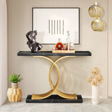 Console Table Hall Coffee Narrow Entrance End Sofa TV Shelf Plant Stand Black
