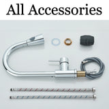 Chrome WELS Kitchen Mixer Tap 360° Pull Out 2-Mode Spray Laundry Sink Faucet