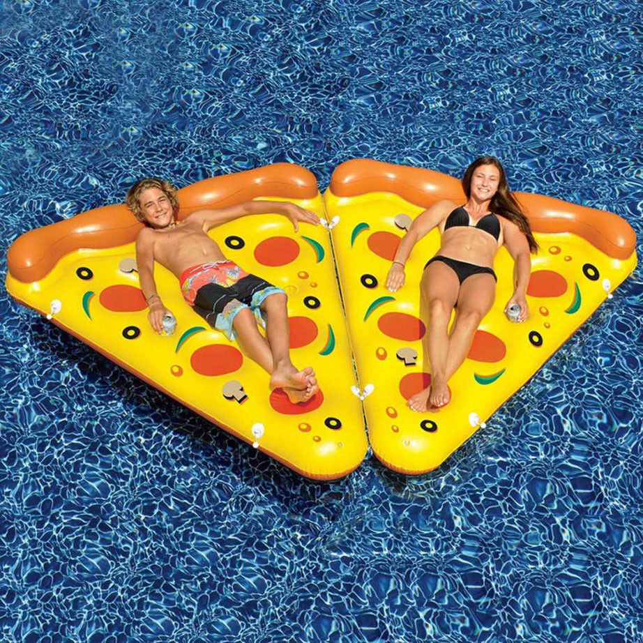 Giant Inflatable Swimming Pool Raft Lounge Pizza Water Floating Beach Bed Chair