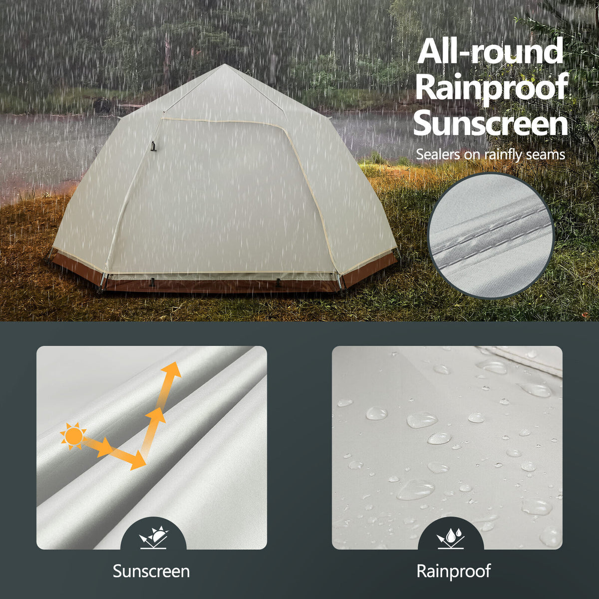 4-Person Instant Pop-Up Camping Tent with Rainfly