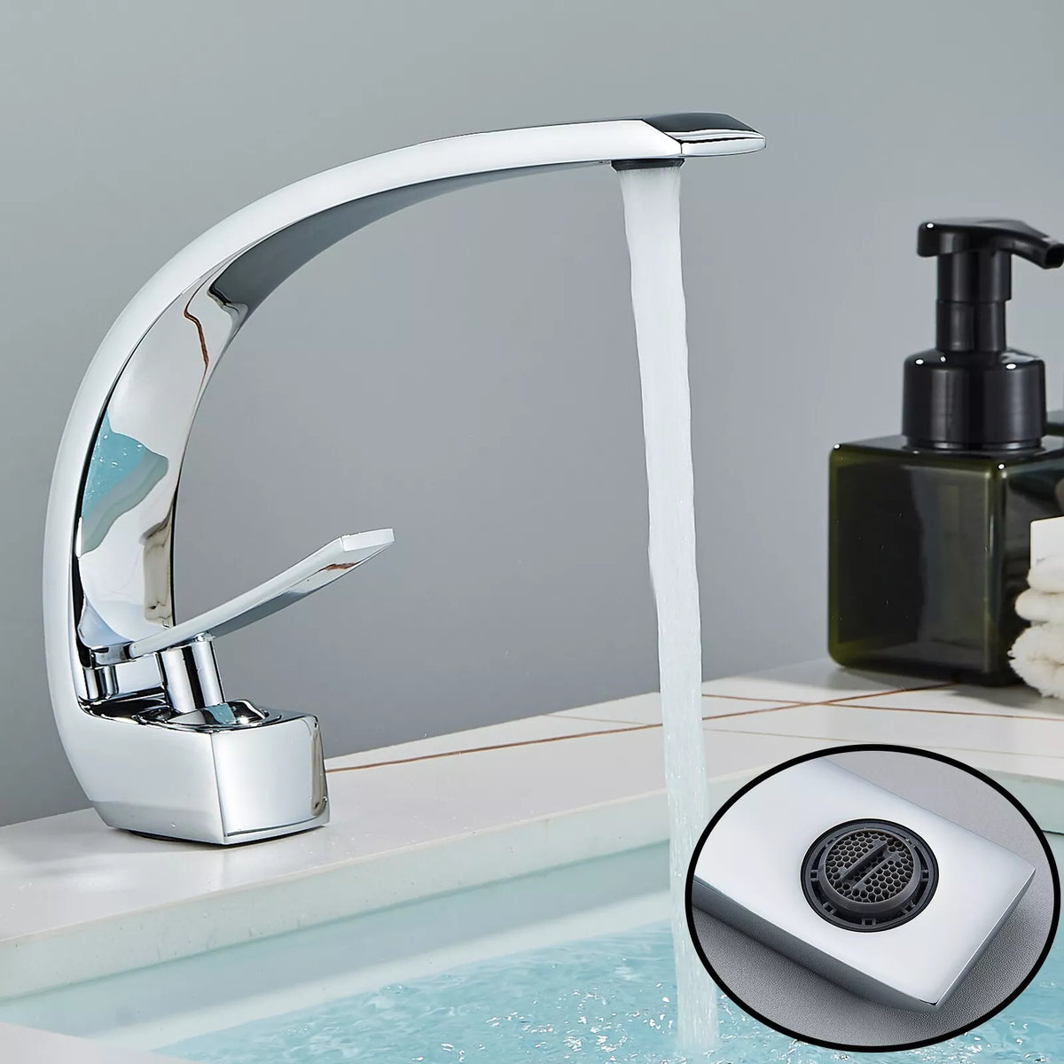 Chrome Single-Lever Bathroom Basin Mixer Tap
