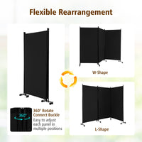 262 × 180 cm 3-Panel Rolling Room Divider – 4 Colours