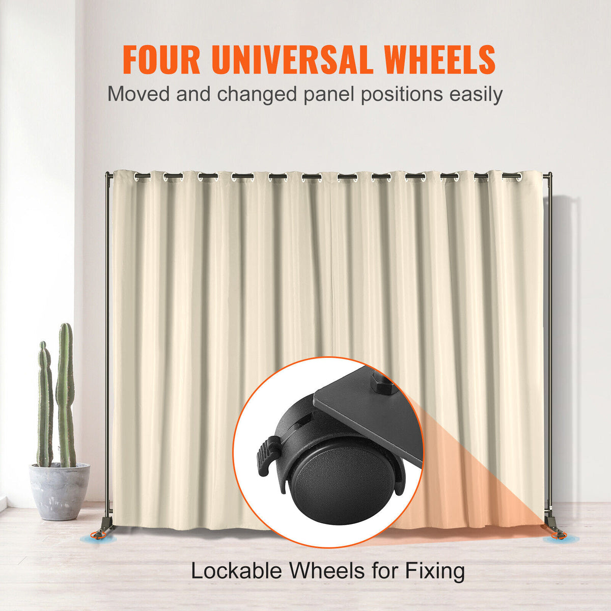 301 × 240 cm Rolling Curtain Room Divider – 2 In-Stock Colours