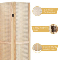 5 ft 4-Panel MDF Pegboard Display Divider