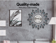 60 cm Crystal-Style Peacock Wall Clock