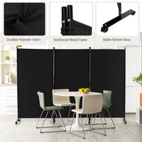 262 × 180 cm 3-Panel Rolling Room Divider – 4 Colours