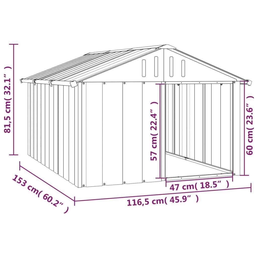 Large Outdoor Steel Dog Kennel & Shelter