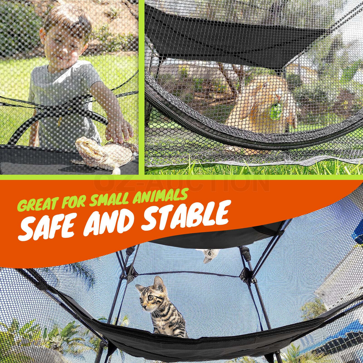 3-Tier Foldable Mesh Cat Tent Tower with Carry Bag