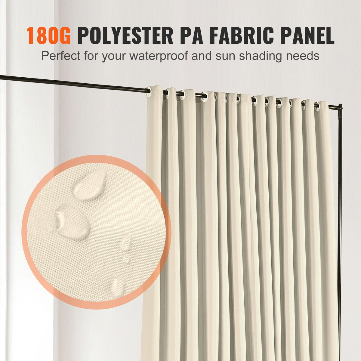 301 × 240 cm Rolling Curtain Room Divider – 2 In-Stock Colours