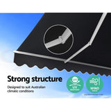 Instahut Folding Arm Outdoor Awning Retractable SunShade Window Canopy Grey