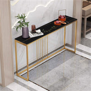 Slim Scratch-Resistant Marble-Style Console Table