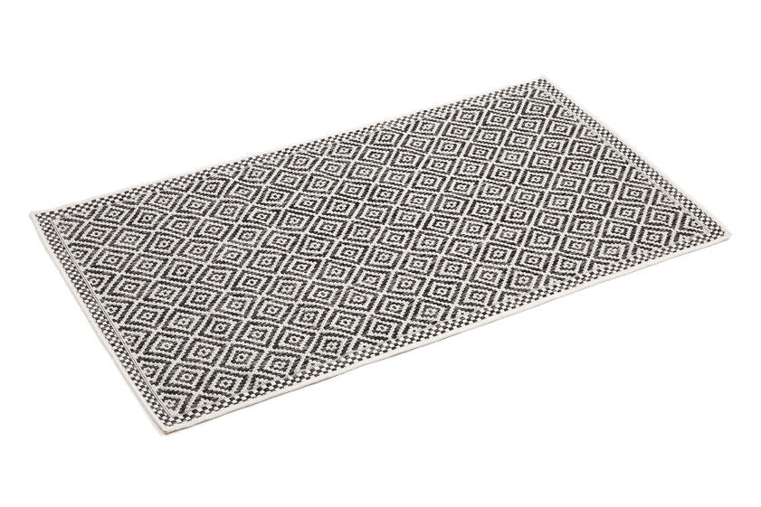 Black & White Diamond Polypropylene Outdoor Rug