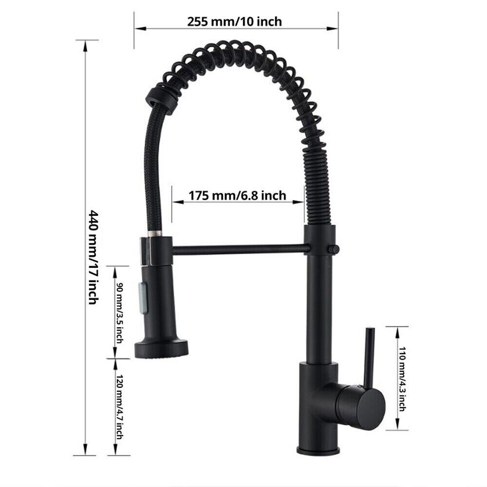 Kitchen Sink Mixer Taps Pull Out Laundry 360° Swivel Faucet Tap Black AU