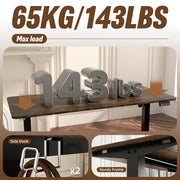 Electric Standing Desk Adjustable Sit Stand Computer Desk Walnut 140cm