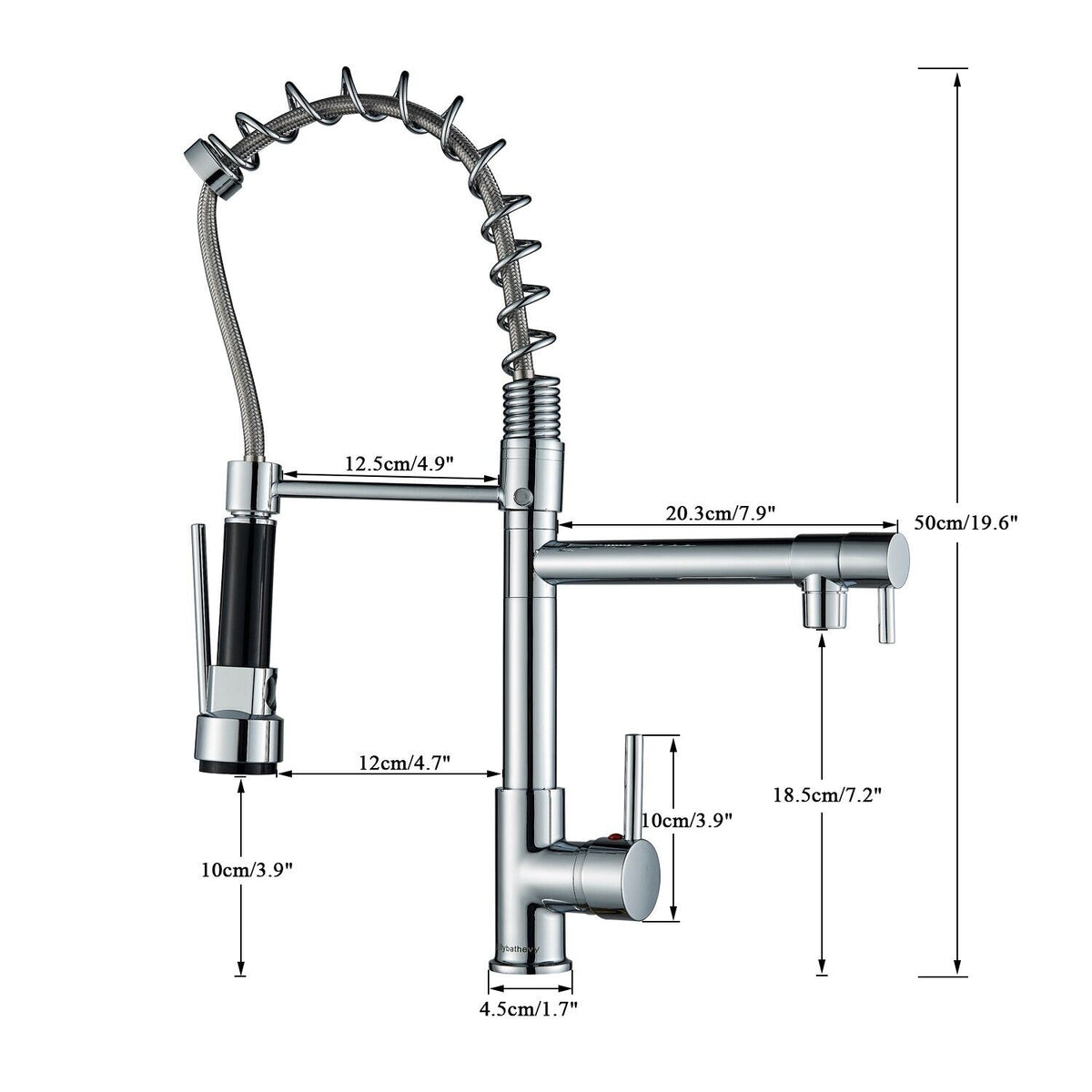 Black & Rose Gold Pull-Out Kitchen Mixer Tap