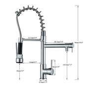 Black & Rose Gold Pull-Out Kitchen Mixer Tap