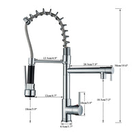 Black & Rose Gold Pull-Out Kitchen Mixer Tap