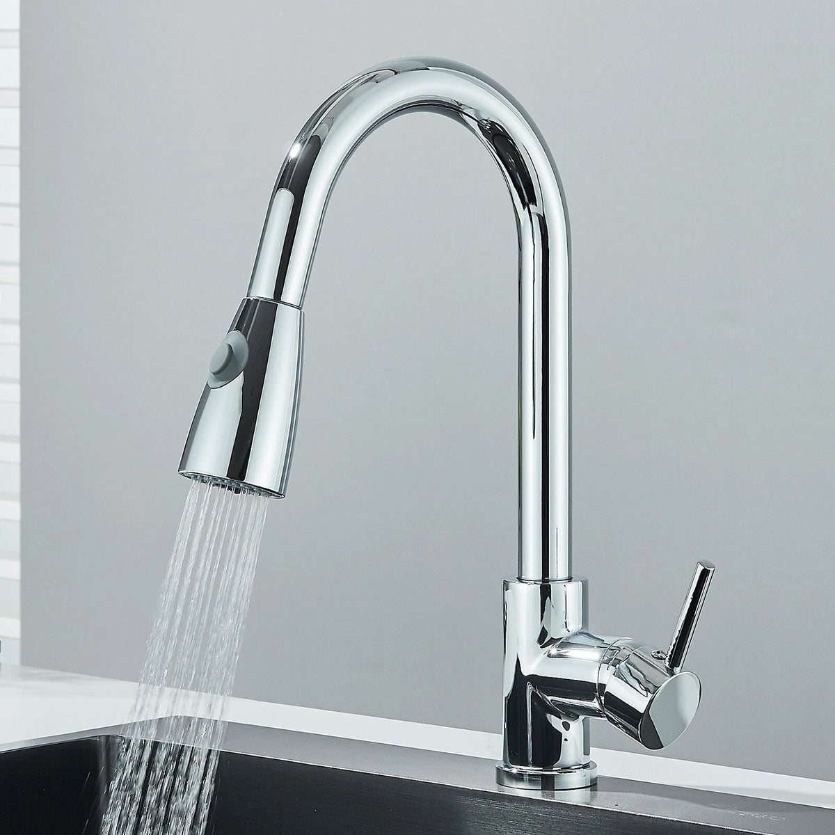 Chrome 2-Mode Pull-Out Kitchen Mixer Tap – 360° Swivel