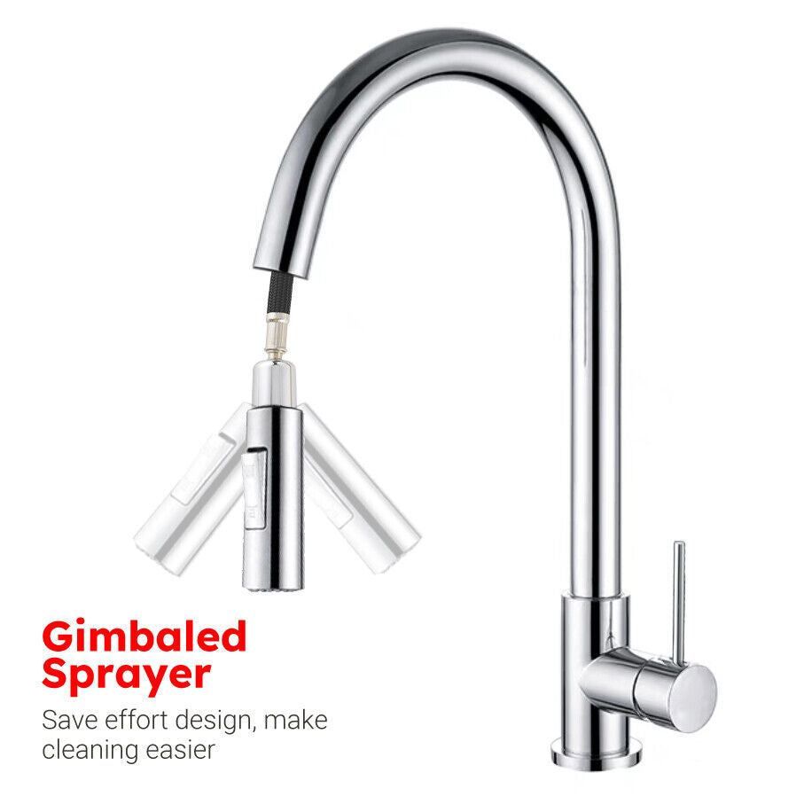 Chrome 2-Mode Pull-Out Kitchen & Laundry Mixer Tap