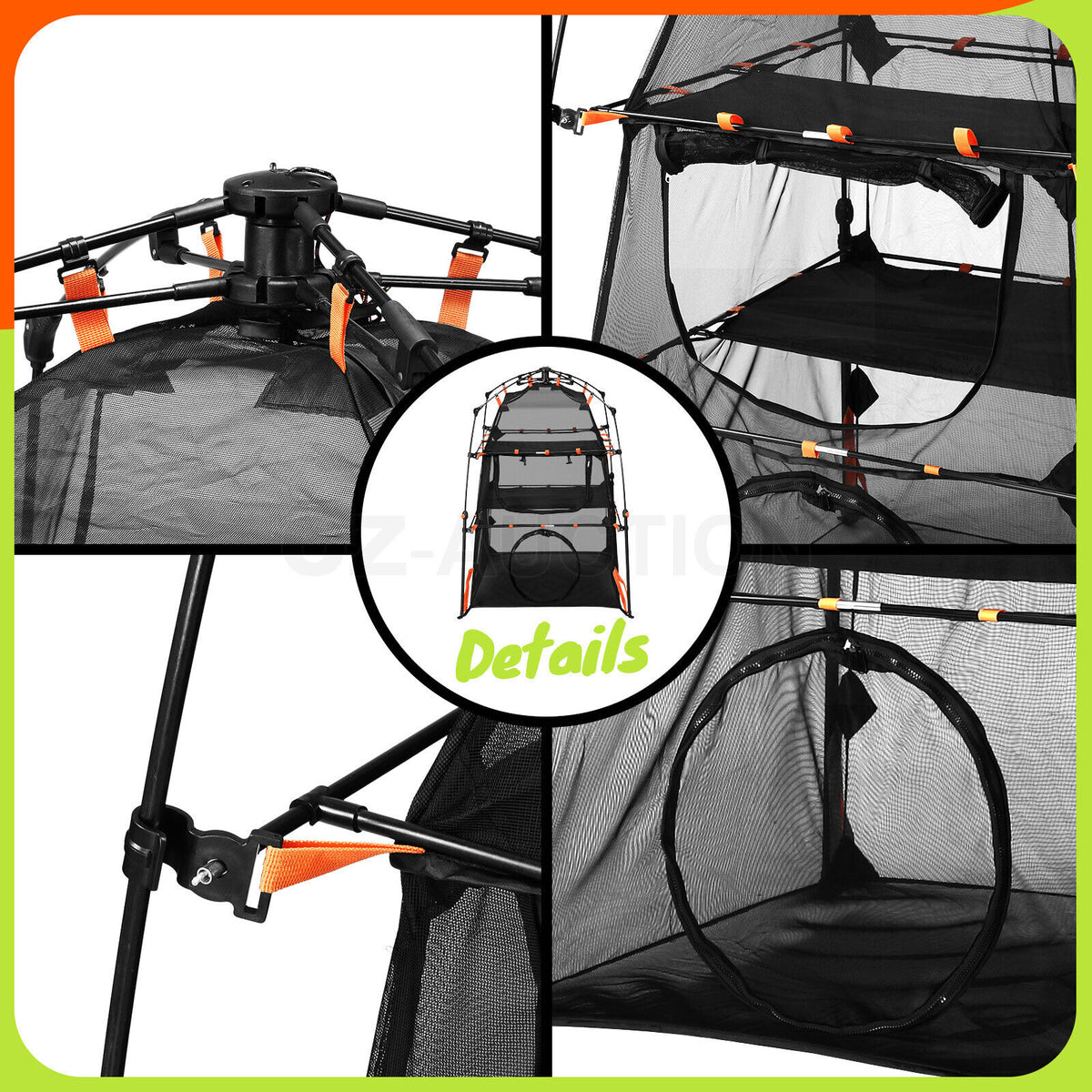 3-Tier Foldable Mesh Cat Tent Tower with Carry Bag