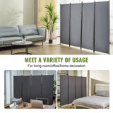 Room Divider 4-Panel Folding Privacy Screen Stand 224 x 171cm Dark Gray