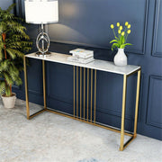 Slim Scratch-Resistant Marble-Style Console Table