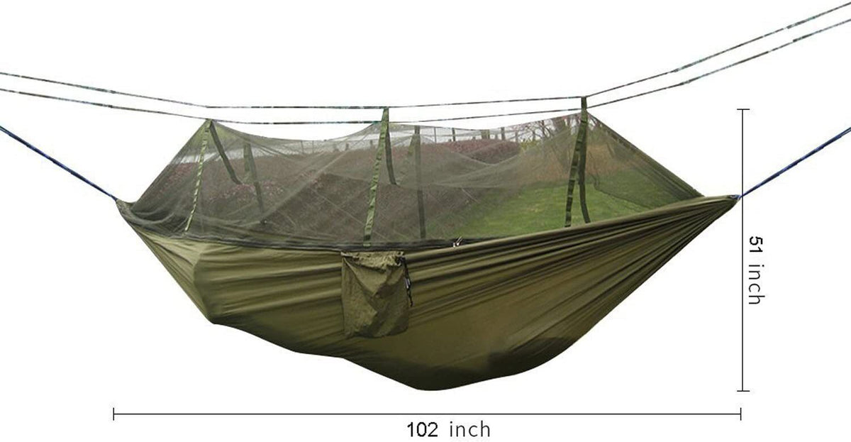 Double Camping Hammock with Integrated Mosquito Net