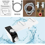 Non-Electric Dual-Nozzle Bidet Attachment – Hot & Cold Inlets