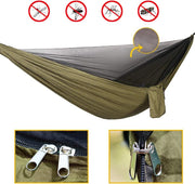 Double Camping Hammock with Integrated Mosquito Net