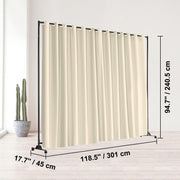 301 × 240 cm Rolling Curtain Room Divider – 2 In-Stock Colours