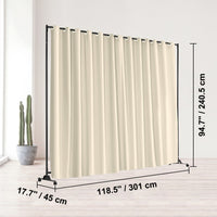 301 × 240 cm Rolling Curtain Room Divider – 2 In-Stock Colours