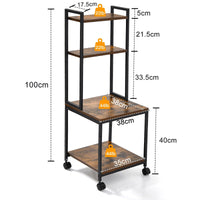 3-Tier Adjustable Rolling Printer Stand