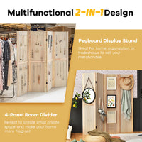 5 ft 4-Panel MDF Pegboard Display Divider