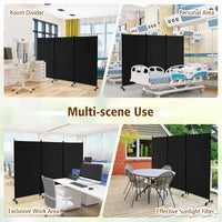 262 × 180 cm 3-Panel Rolling Room Divider – 4 Colours