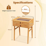 Bamboo Vanity Table with Adjustable Mirror & 2 Drawers