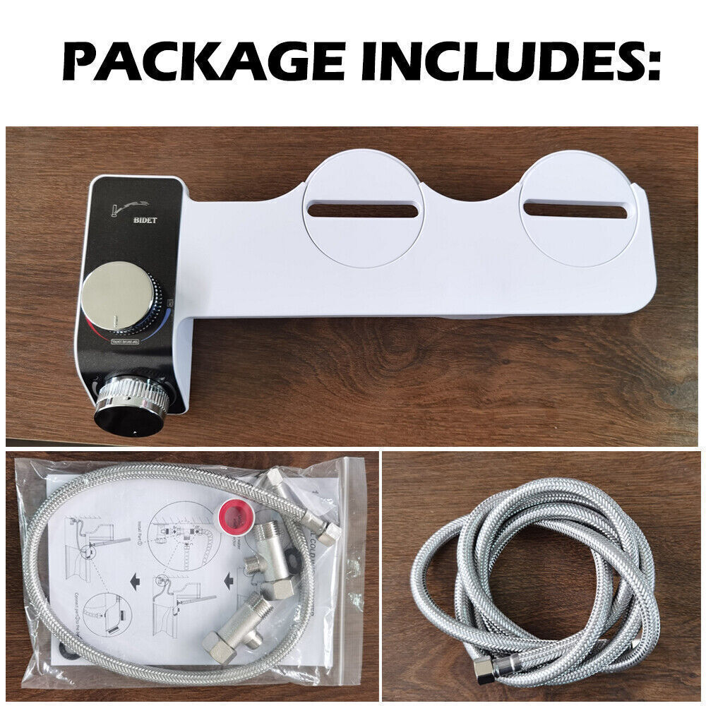 Non-Electric Dual-Nozzle Bidet Attachment – Hot & Cold Inlets